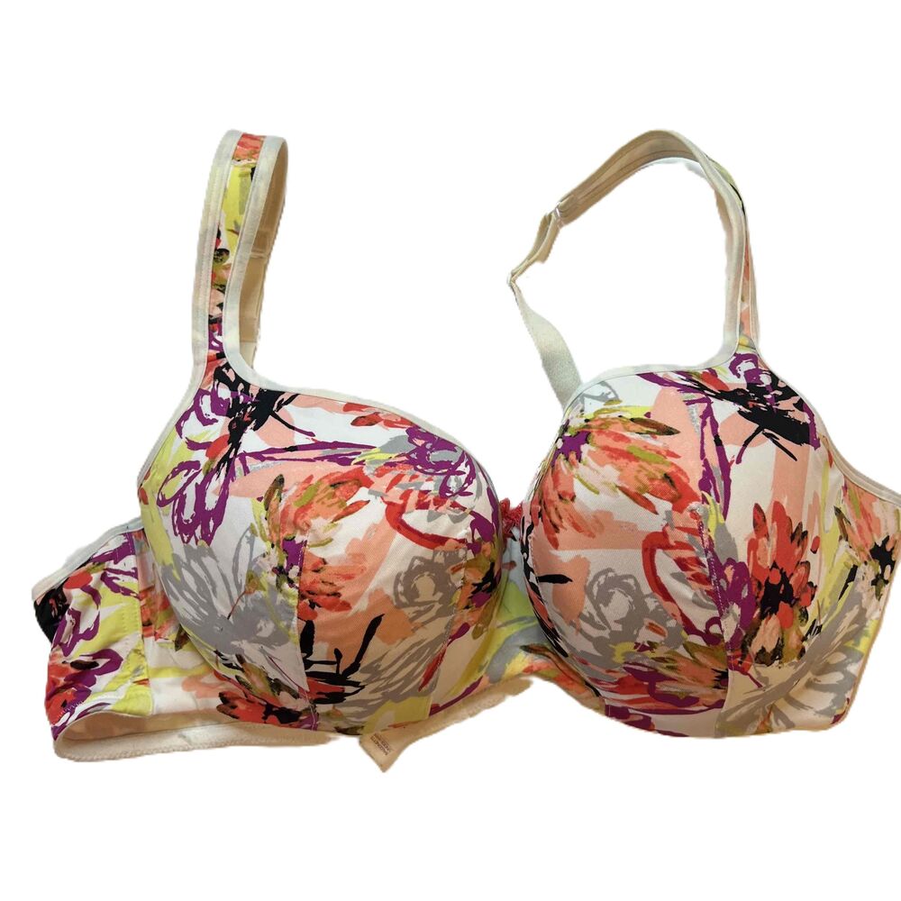 CACIQUE‎ Womens Underwire Bra Light Padding Floral Pattern Adjustable Straps 42D